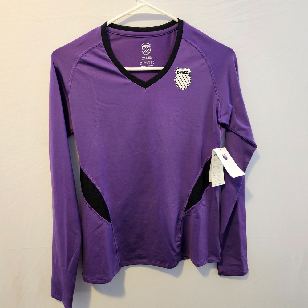 K-Swiss Women's XS White Long Sleeve Athletic UV Protection Shirt